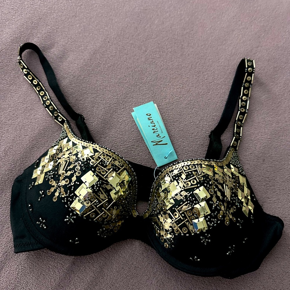 Marciano Gold Bling Embellished Bra 34B
